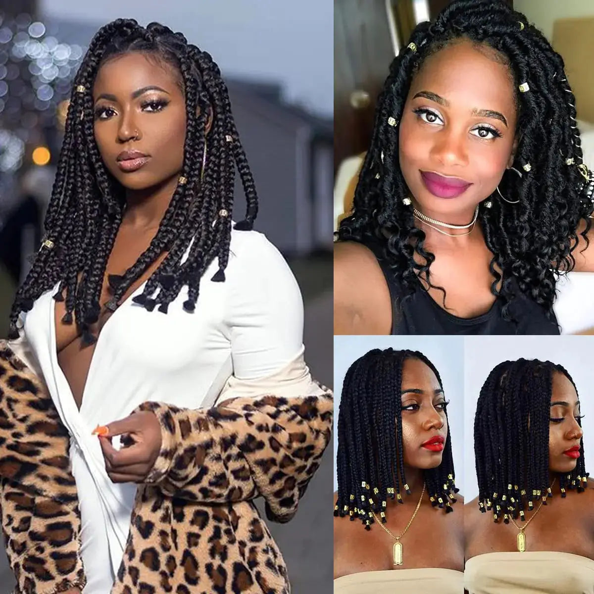 100 PCS Gold Loc Hair Jewelry Braiding Cuffs for Braids & Dreadlocks | Hair Accessories for Women and Girls