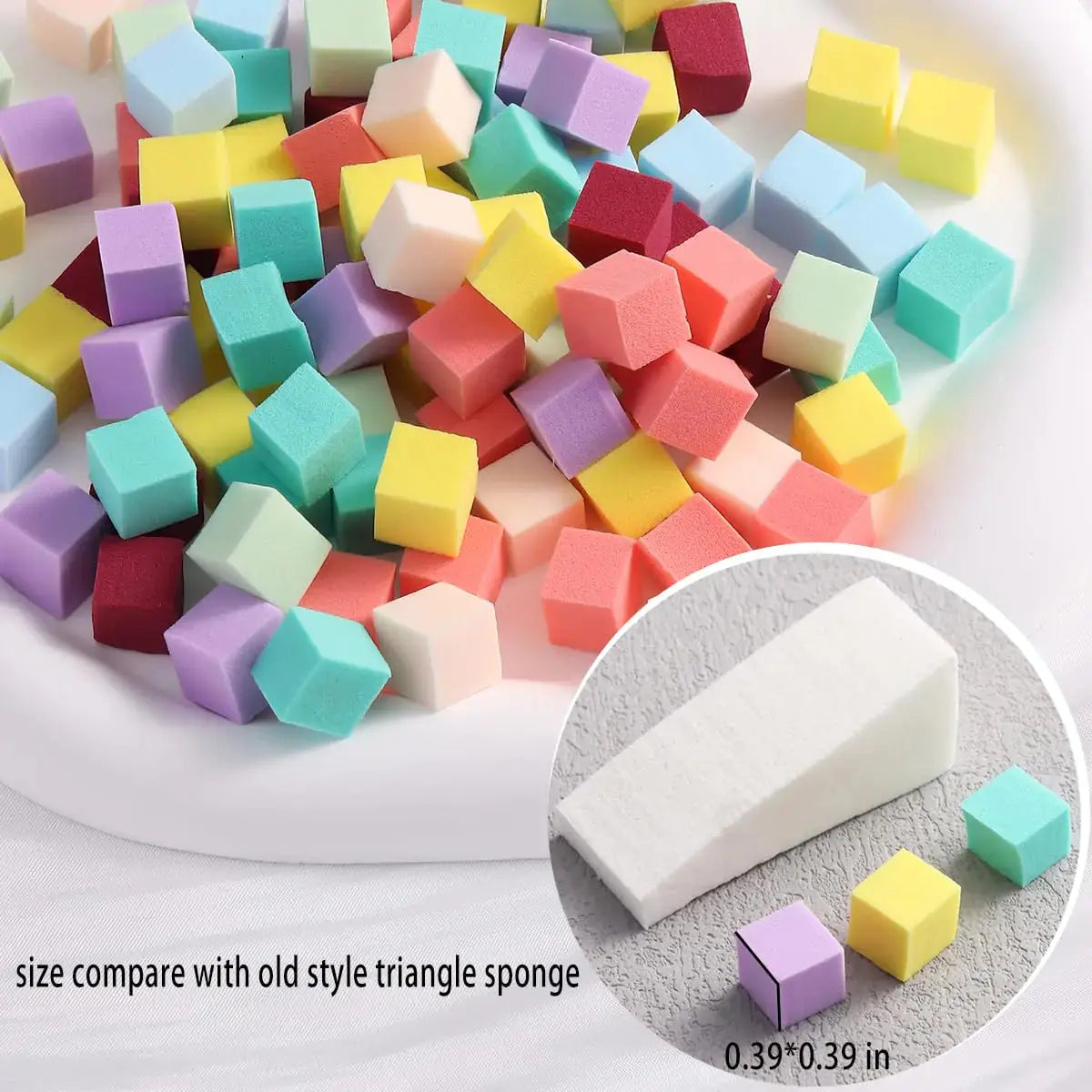 100Pcs Soft Nail Sponges for Ombre Mini Nail Art With Grabbing Pen & Gel Polish Palette Paper