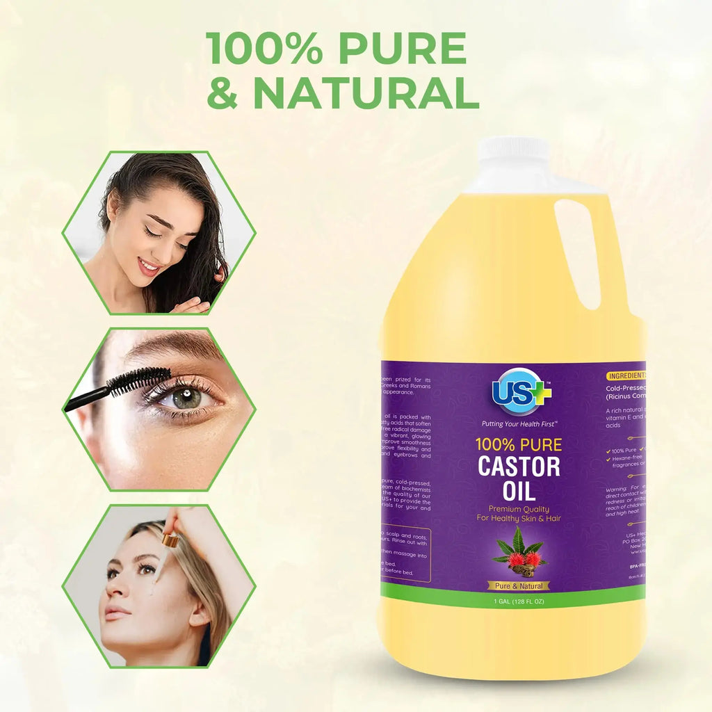 100% Pure Castor Oil | Cold-Pressed, Unrefined, Hexane-Free