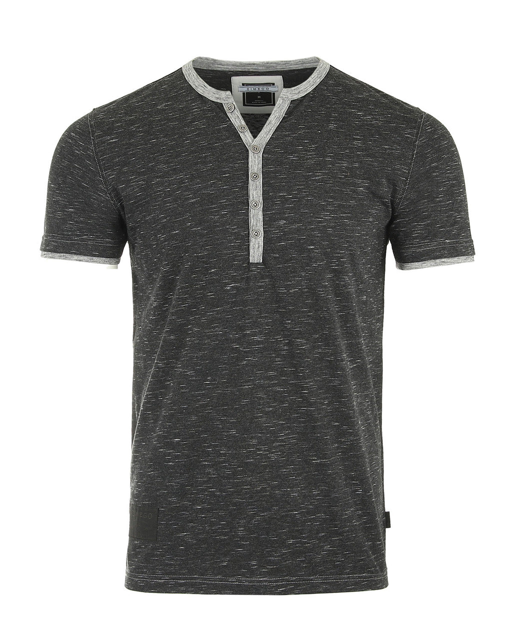 Short Sleeve Y Neck Henley Button T-Shirts