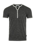 Short Sleeve Y Neck Henley Button T-Shirts