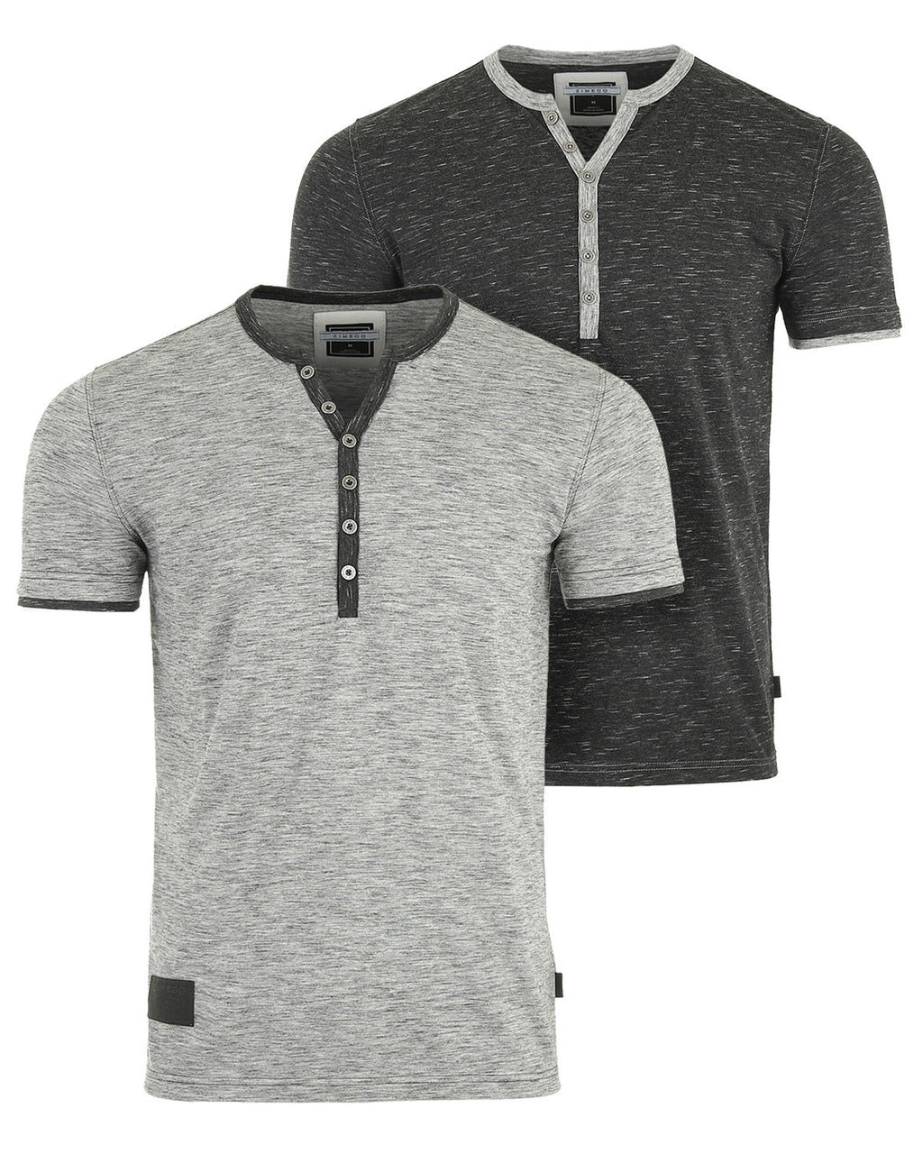 Short Sleeve Y Neck Henley Button T-Shirts